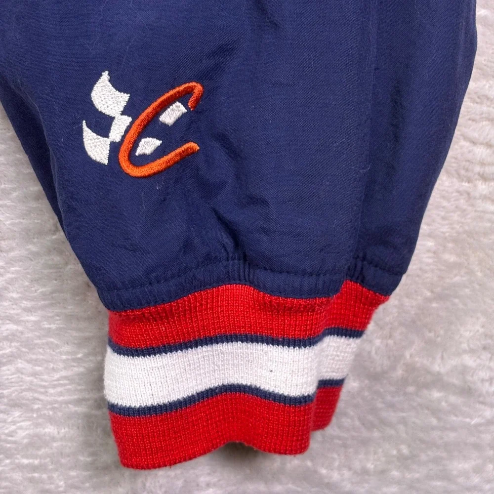Vtg Chase Authentics Mens Windbreaker L‎ Navy Blue Mark Martin Valvoline Racing